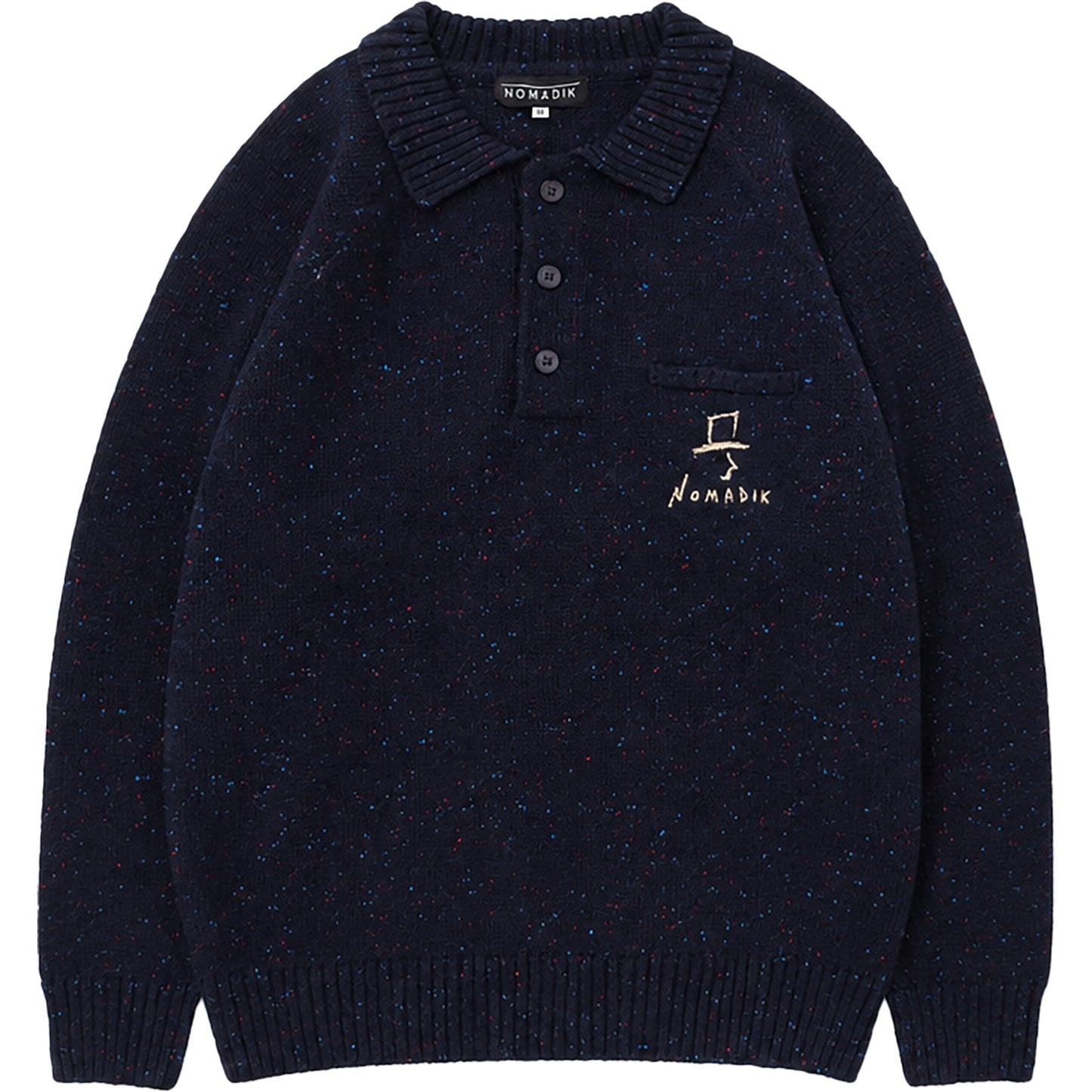 Nomadik Nep Knit Polo Navy 2027
