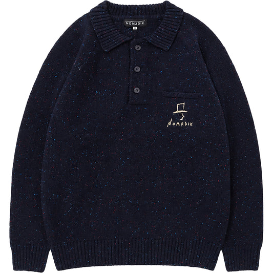 Nomadik Nep Knit Polo Navy 2027
